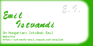 emil istvandi business card